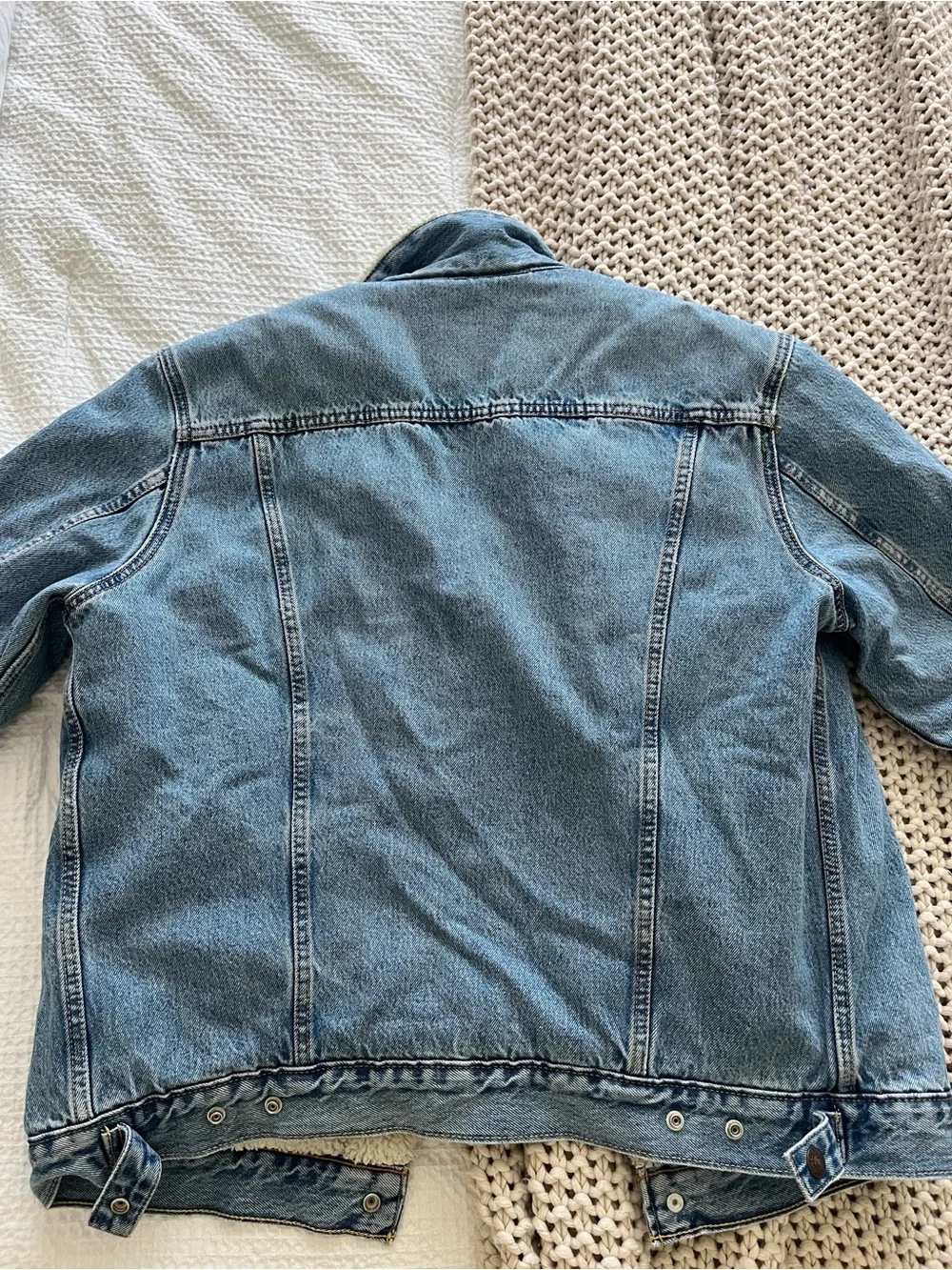 Levi's Blue Denim Sherpa Trucker Jacket - L